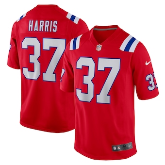 mens nike damien harris red new england patriots game jersey